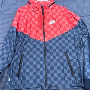 Nike Red and Blue Checkered Jacket